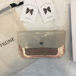 Prüne Suede three tone glitter wallet